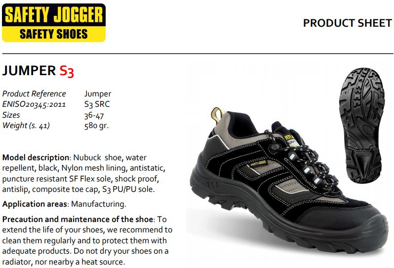Chứng nhận giày bảo hộ Jogger Jumper